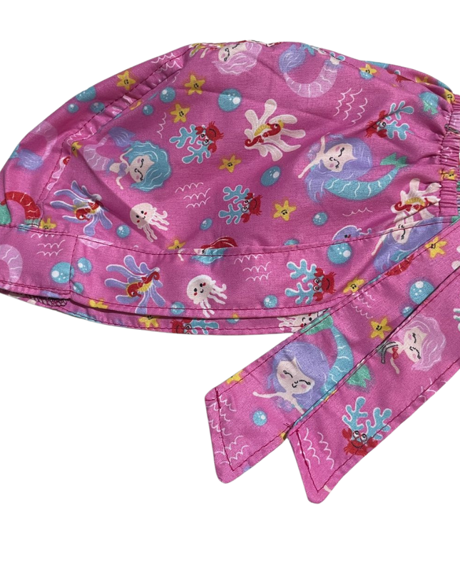 Gorro Quirúrgico - Escamas Sirena - Enfermería - Hospital - rosa 2