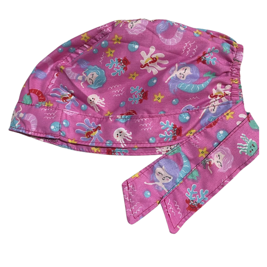 Gorro Quirúrgico - Escamas Sirena - Enfermería - Hospital - rosa 2