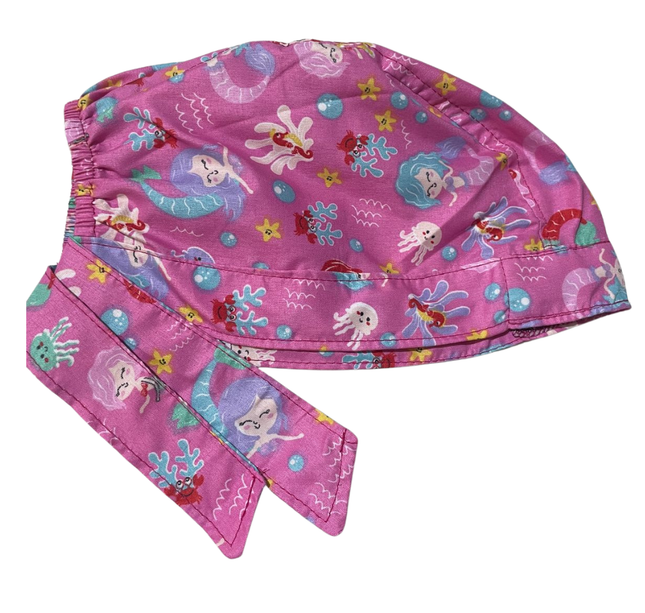 Gorro Quirúrgico - Escamas Sirena - Enfermería - Hospital - rosa 2