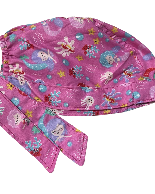Gorro Quirúrgico - Escamas Sirena - Enfermería - Hospital - rosa 2