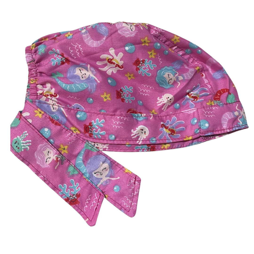 Gorro Quirúrgico - Escamas Sirena - Enfermería - Hospital - rosa 2