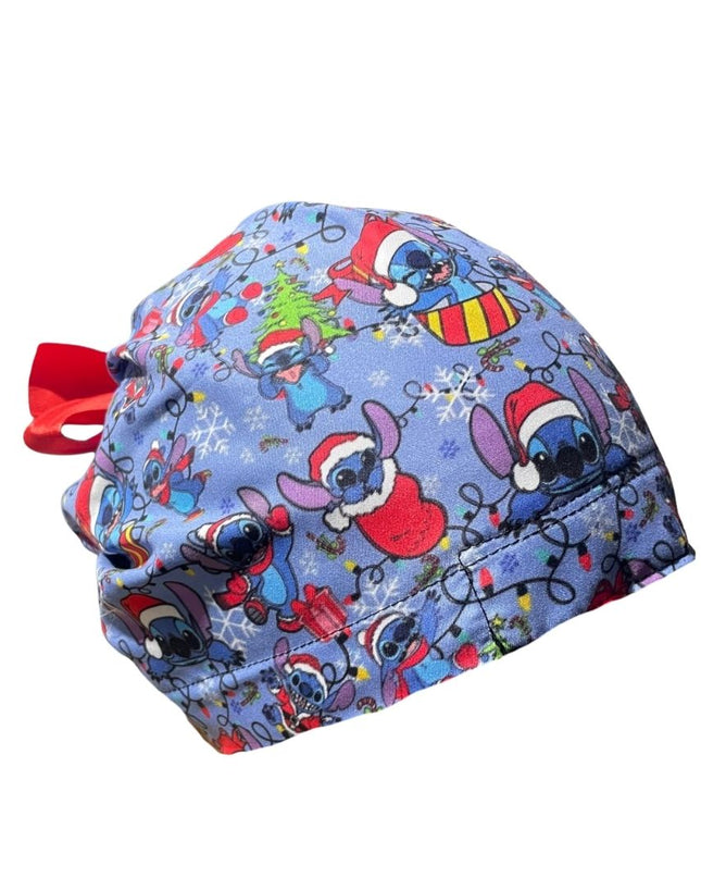 Gorro Quirúrgico Medico - Stitch - Gris - Listón - Navidad