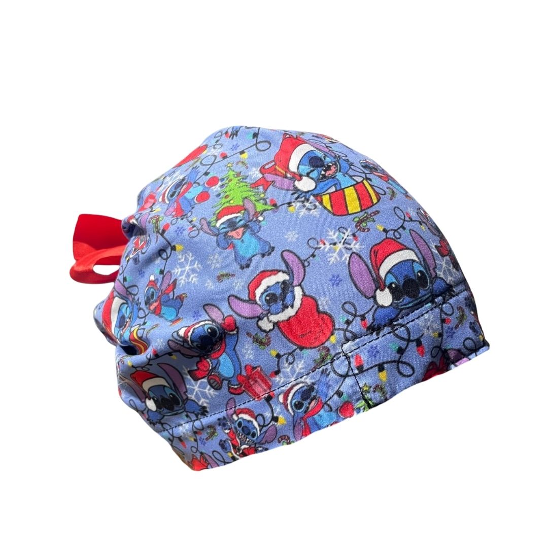Gorro Quirúrgico Medico - Stitch - Gris - Listón - Navidad