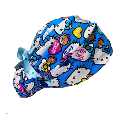 Gorro Quirúrgico Hello Kitty Azul Listones - Antisudor