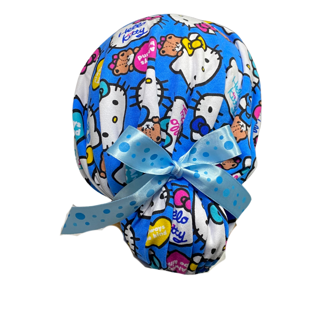 Gorro Quirúrgico Hello Kitty Azul Listones - Antisudor