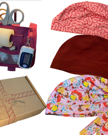 caja misteriosa  1 salva bolsiilos y 3 Gorros Quirúrgico al azar Enfermeria de regalo
