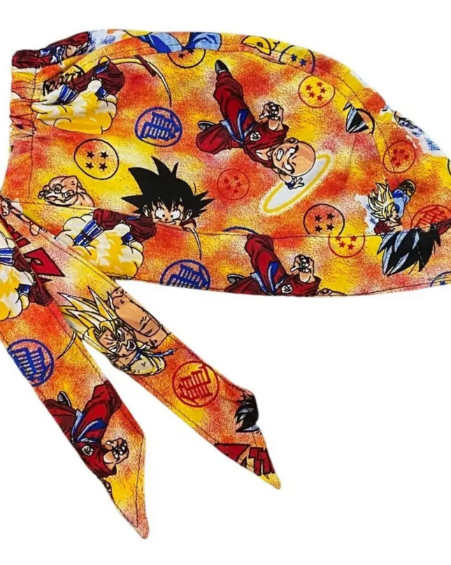 Gorro Quirúrgico Dragon Ball- Goku - Antisudor Negro- NARANJA