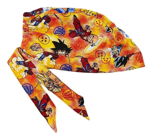 Gorro Quirúrgico Dragon Ball- Goku - Antisudor Negro- NARANJA
