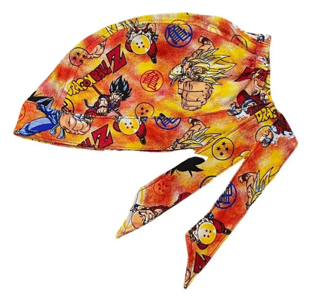 Gorro Quirúrgico Dragon Ball- Goku - Antisudor Negro- NARANJA