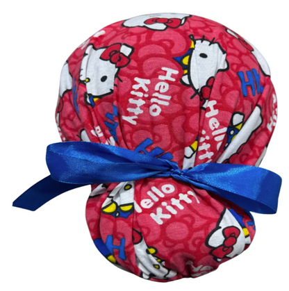 Gorro Quirúrgico Hello Kitty Rosa Listones - Antisudor Rojo