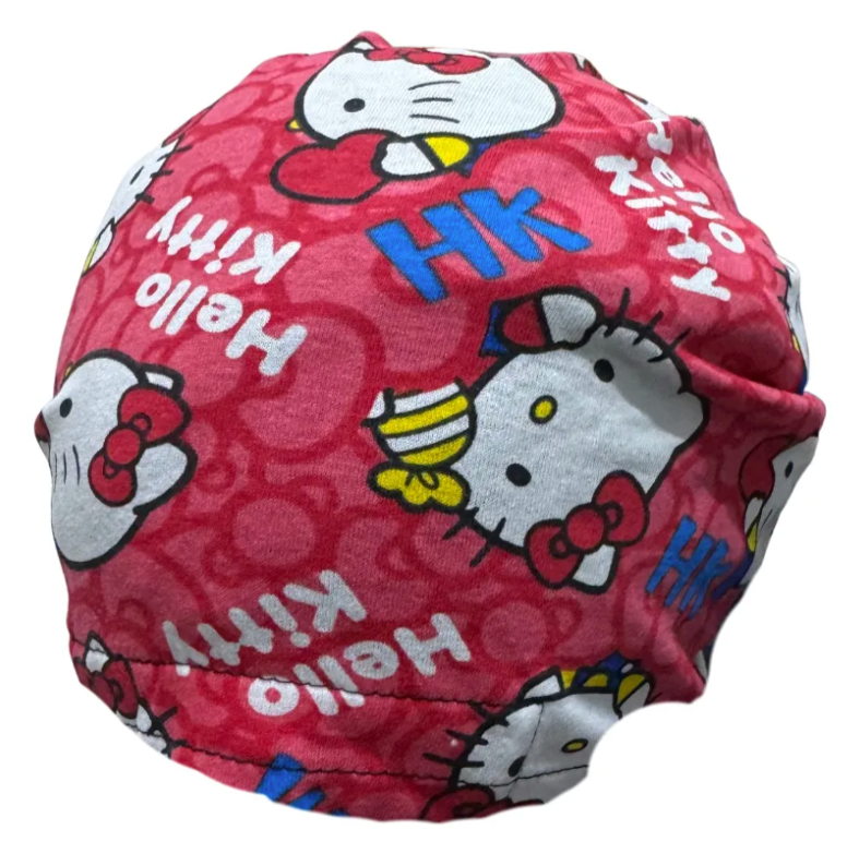 Gorro Quirúrgico Hello Kitty Rosa Listones - Antisudor Rojo