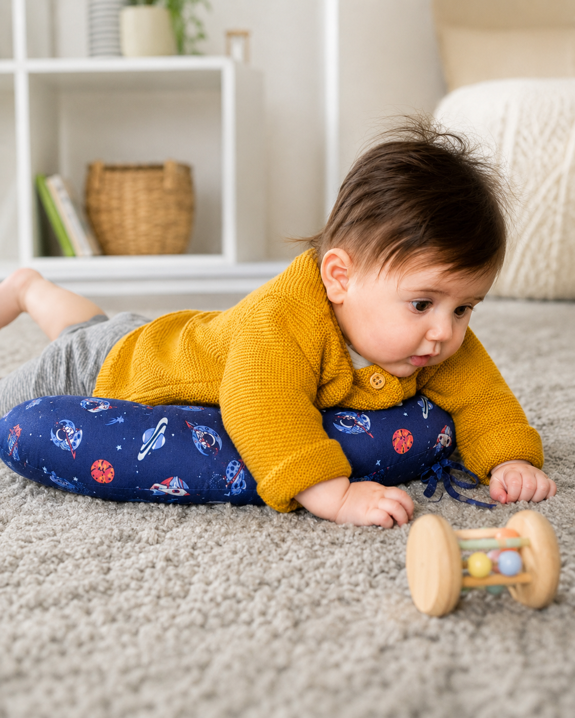 Cojín de apoyo para Tummy Time | Estimulación y desarrollo del bebé - LARGO -firmesa media