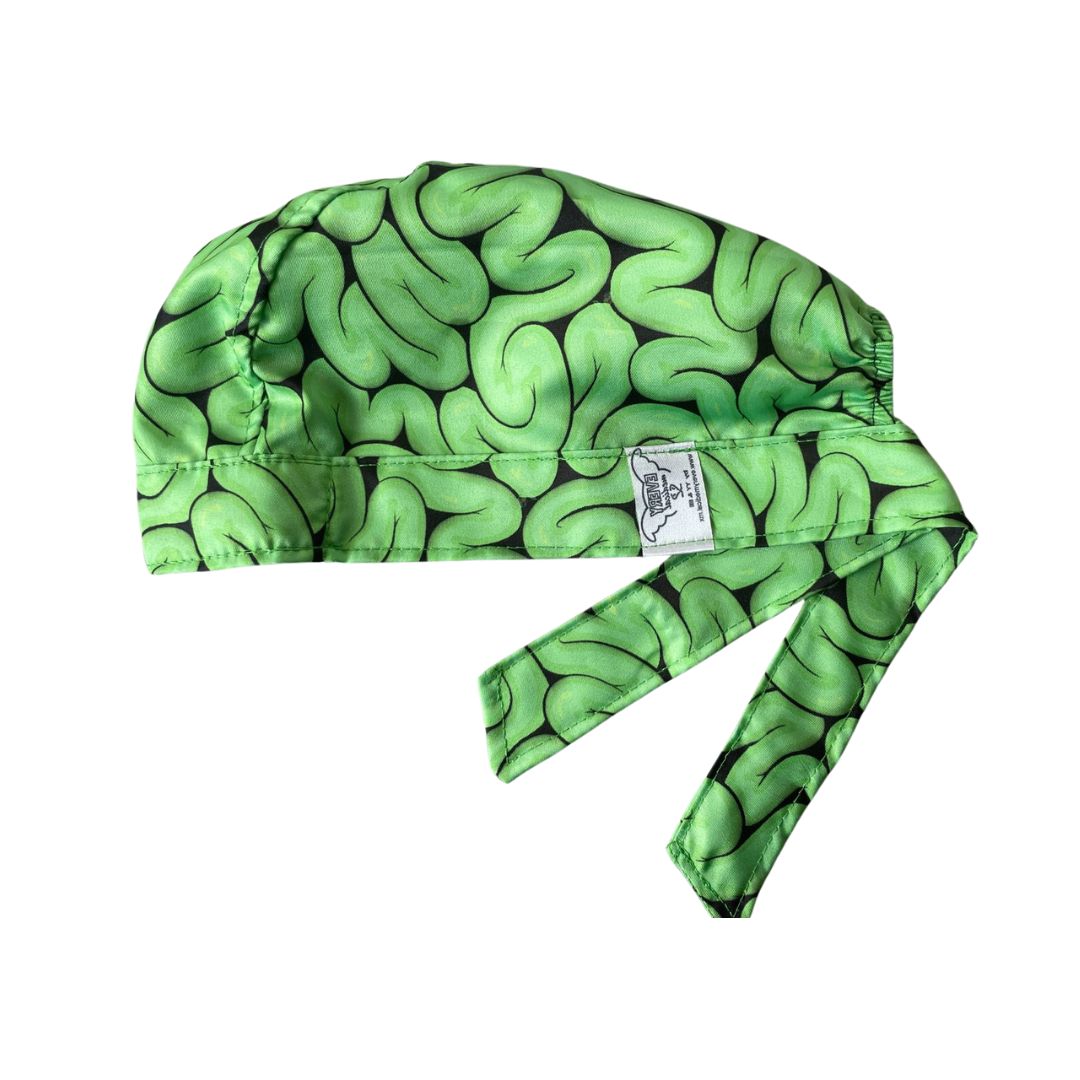 Gorro Medico Quirúrgico - Estampado - Cerebro - Verde