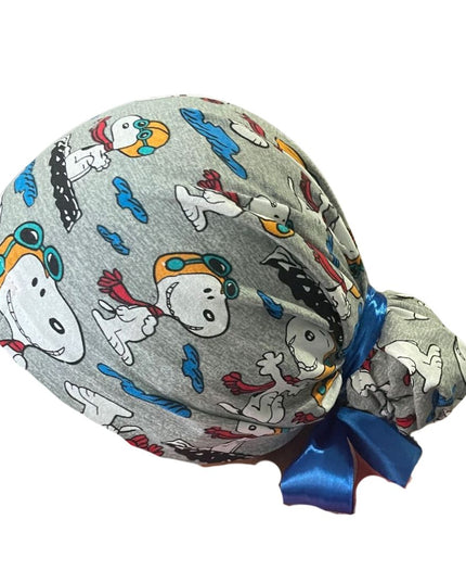 Gorro Medico Quirúrgico - Snoopy - Gris - Listón