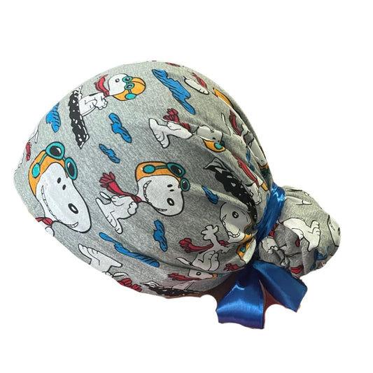 Gorro Medico Quirúrgico - Snoopy - Gris - Listón