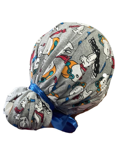 Gorro Medico Quirúrgico - Snoopy - Gris - Listón