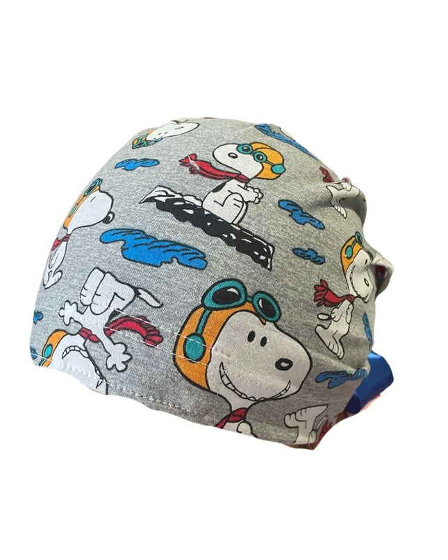 Gorro Medico Quirúrgico - Snoopy - Gris - Listón