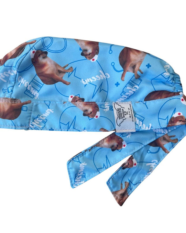 Gorro Quirúrgico Medico - Perro Cheems - Azul