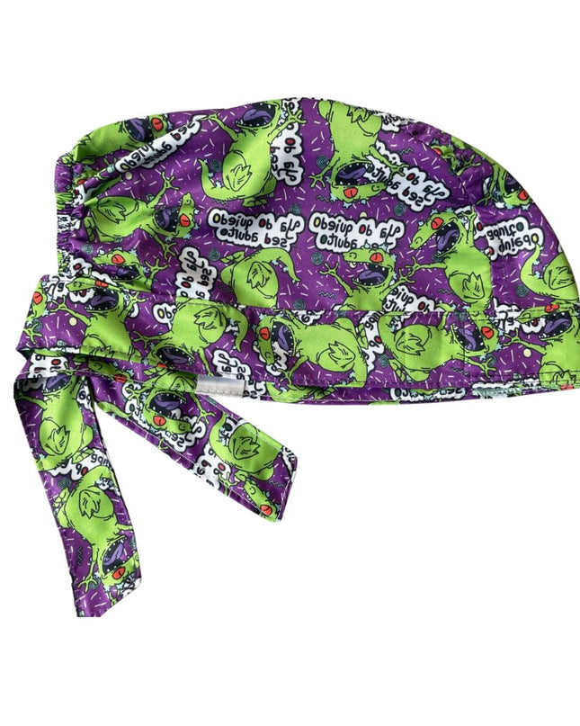 Gorro Medico Quirúrgico - Rugrats - Reptar Morado - Antifluido - Antisudor