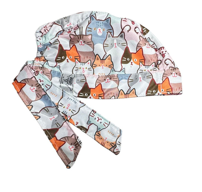 Gorro Quirúrgico - Gatitos - Blanco