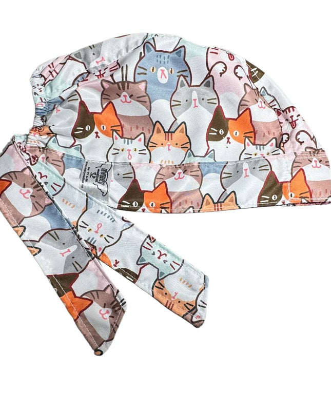 Gorro Quirúrgico - Gatitos - Blanco