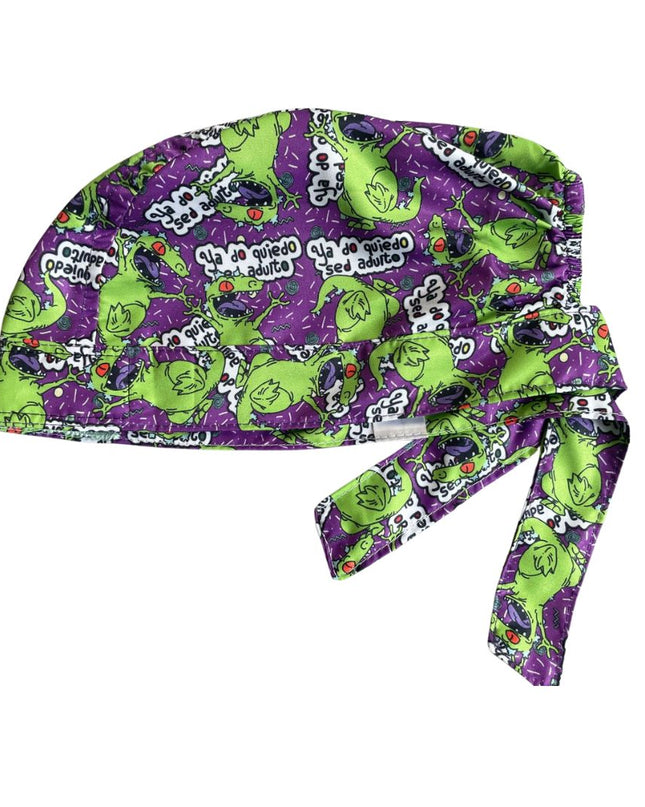 Gorro Medico Quirúrgico - Rugrats - Reptar Morado - Antifluido - Antisudor