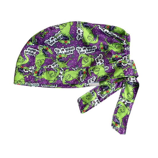 Gorro Medico Quirúrgico - Rugrats - Reptar Morado - Antifluido - Antisudor