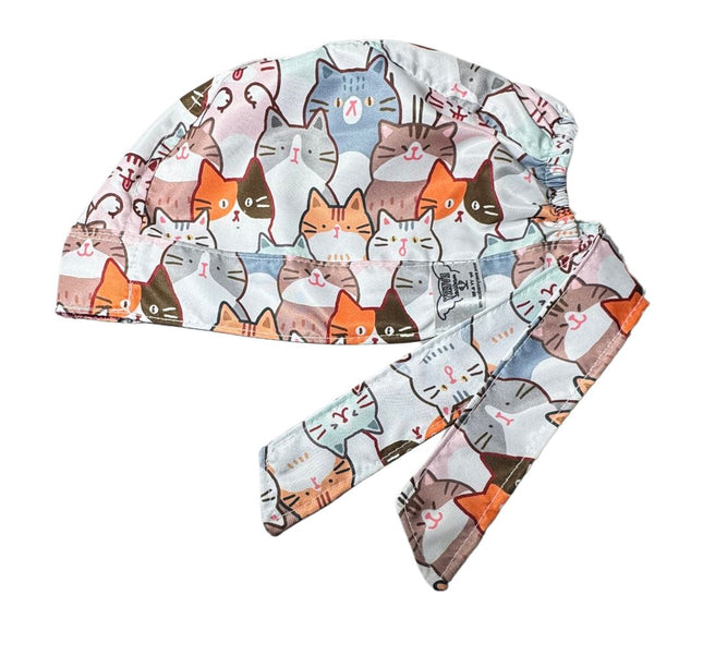 Gorro Quirúrgico - Gatitos - Blanco