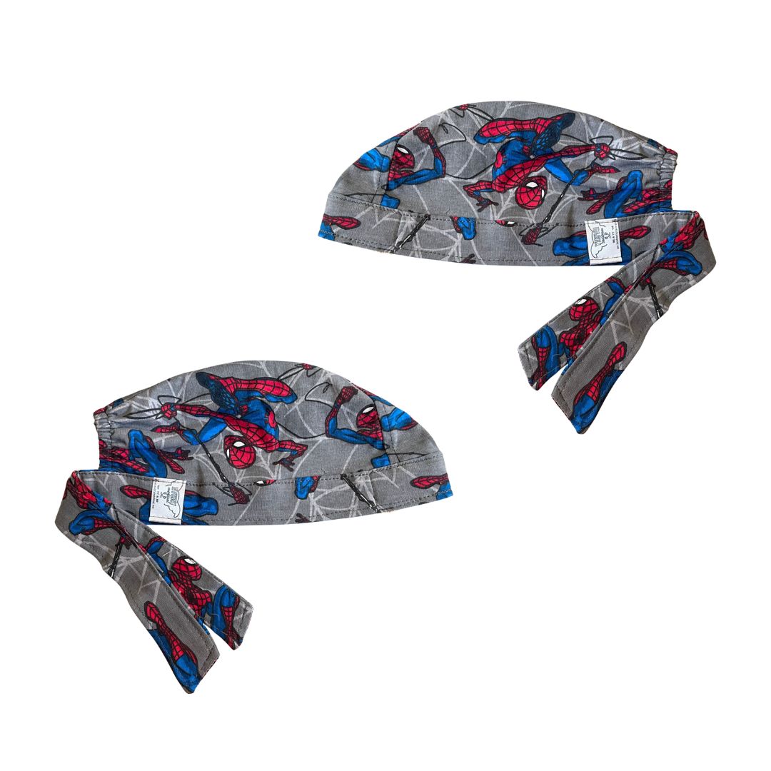 Gorro Quirúrgico Estampado - Spider Man - Gris Oscuro