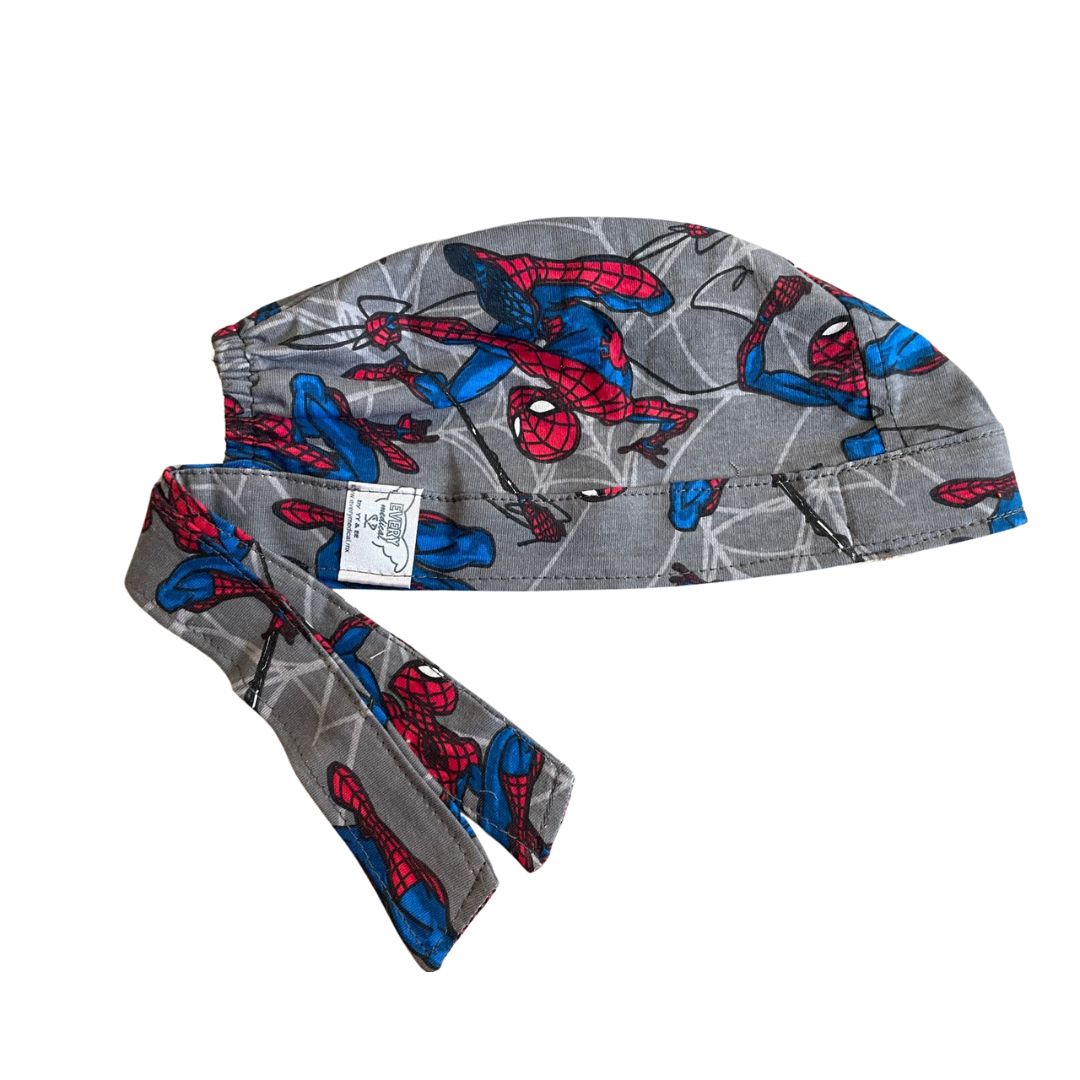 Gorro Quirúrgico Estampado - Spider Man - Gris Oscuro