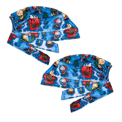 Gorro Quirúrgico Medico - Snoopy - Navidad - Azul