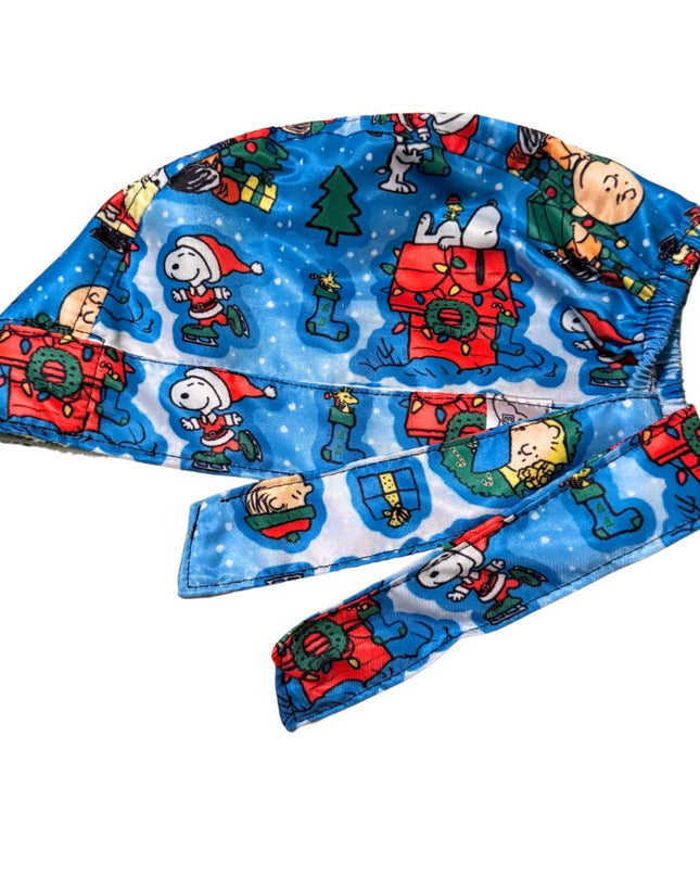Gorro Quirúrgico Medico - Snoopy - Navidad - Azul