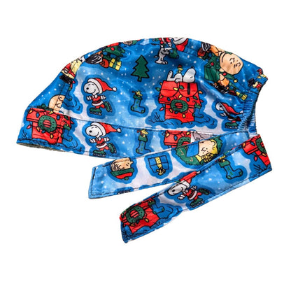 Gorro Quirúrgico Medico - Snoopy - Navidad - Azul