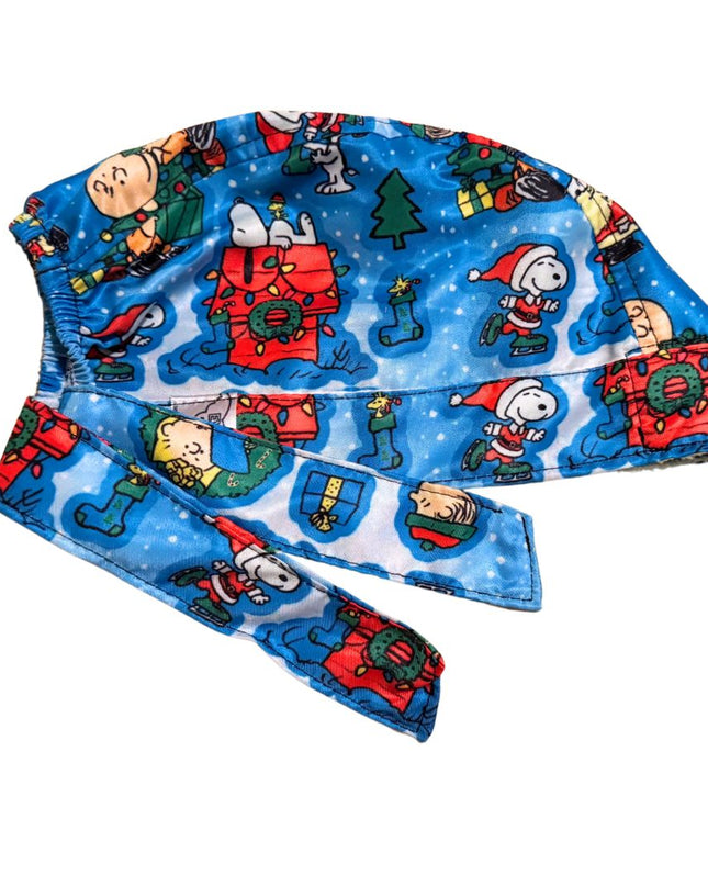 Gorro Quirúrgico Medico - Snoopy - Navidad - Azul