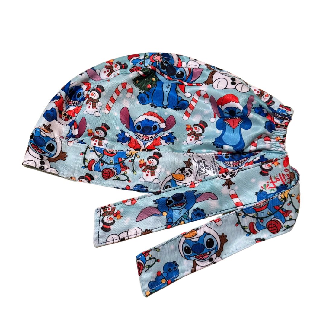Gorro Quirúrgico Medico - Lilo Y Stitch - Navidad - Azul Agua