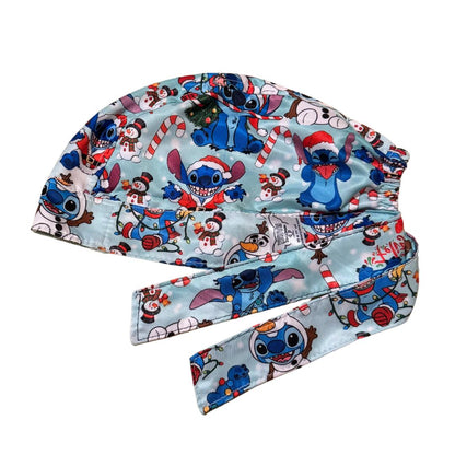 Gorro Quirúrgico Medico - Lilo Y Stitch - Navidad - Azul Agua