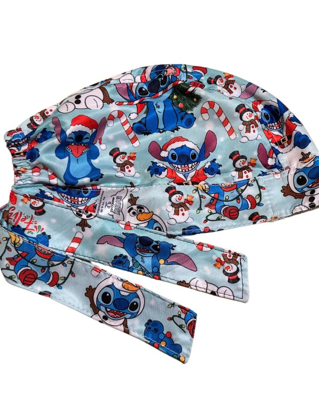 Gorro Quirúrgico Medico - Lilo Y Stitch - Navidad - Azul Agua