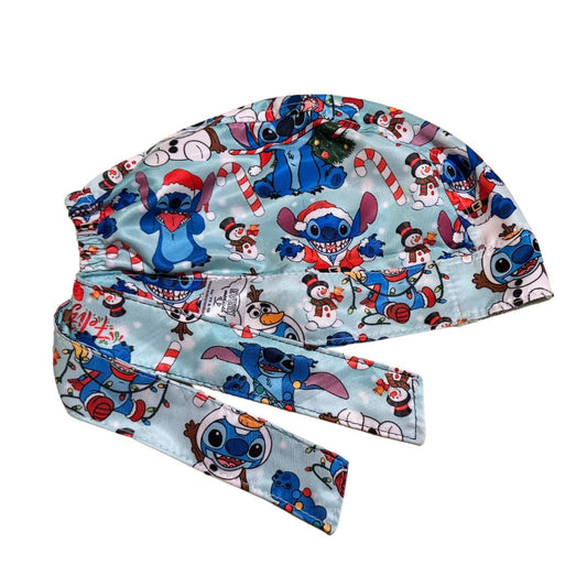 Gorro Quirúrgico Medico - Lilo Y Stitch - Navidad - Azul Agua