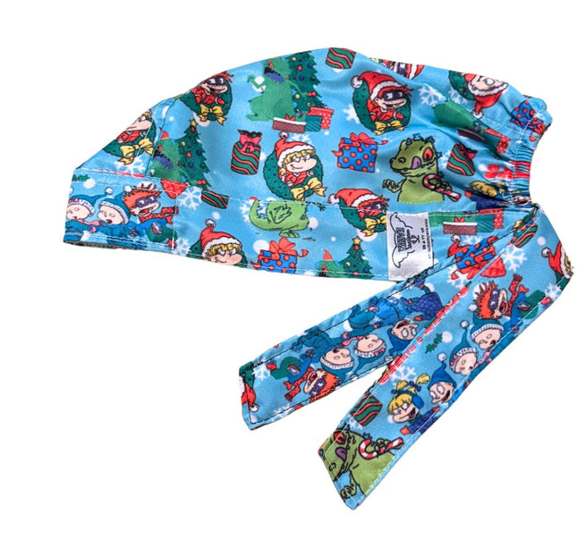 Gorro Quirúrgico Medico - Rugrats - Reptar - Navidad - Celeste