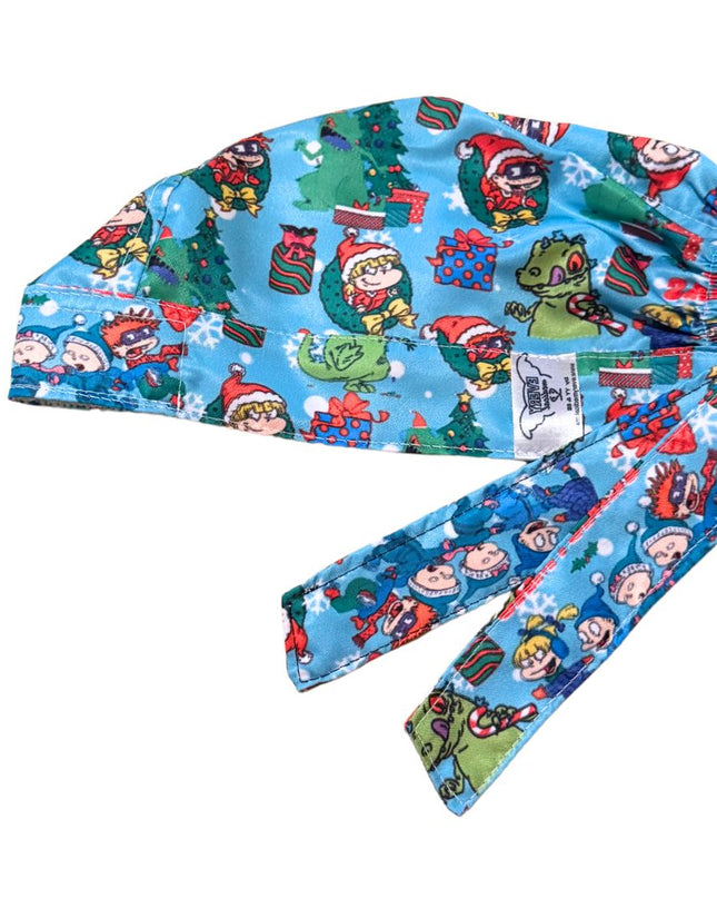 Gorro Quirúrgico Medico - Rugrats - Reptar - Navidad - Celeste
