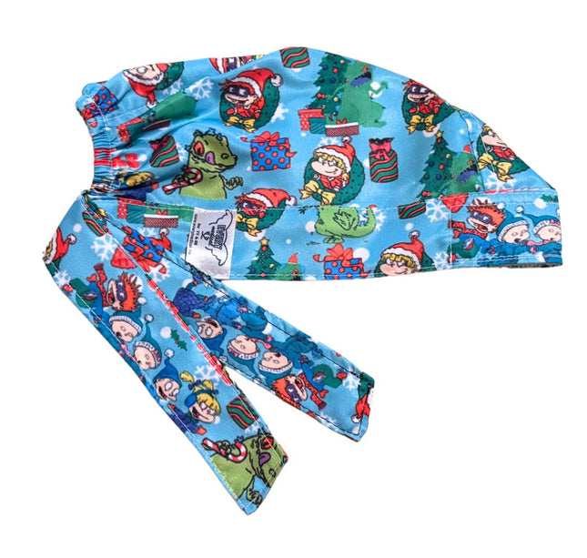 Gorro Quirúrgico Medico - Rugrats - Reptar - Navidad - Celeste