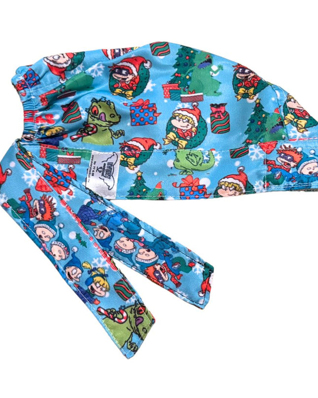 Gorro Quirúrgico Medico - Rugrats - Reptar - Navidad - Celeste