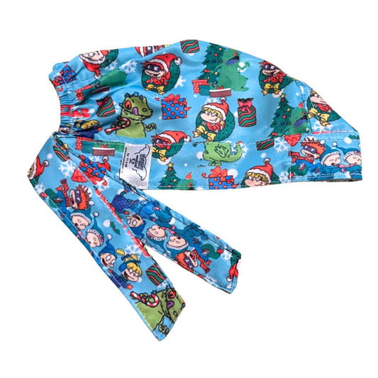Gorro Quirúrgico Medico - Rugrats - Reptar - Navidad - Celeste