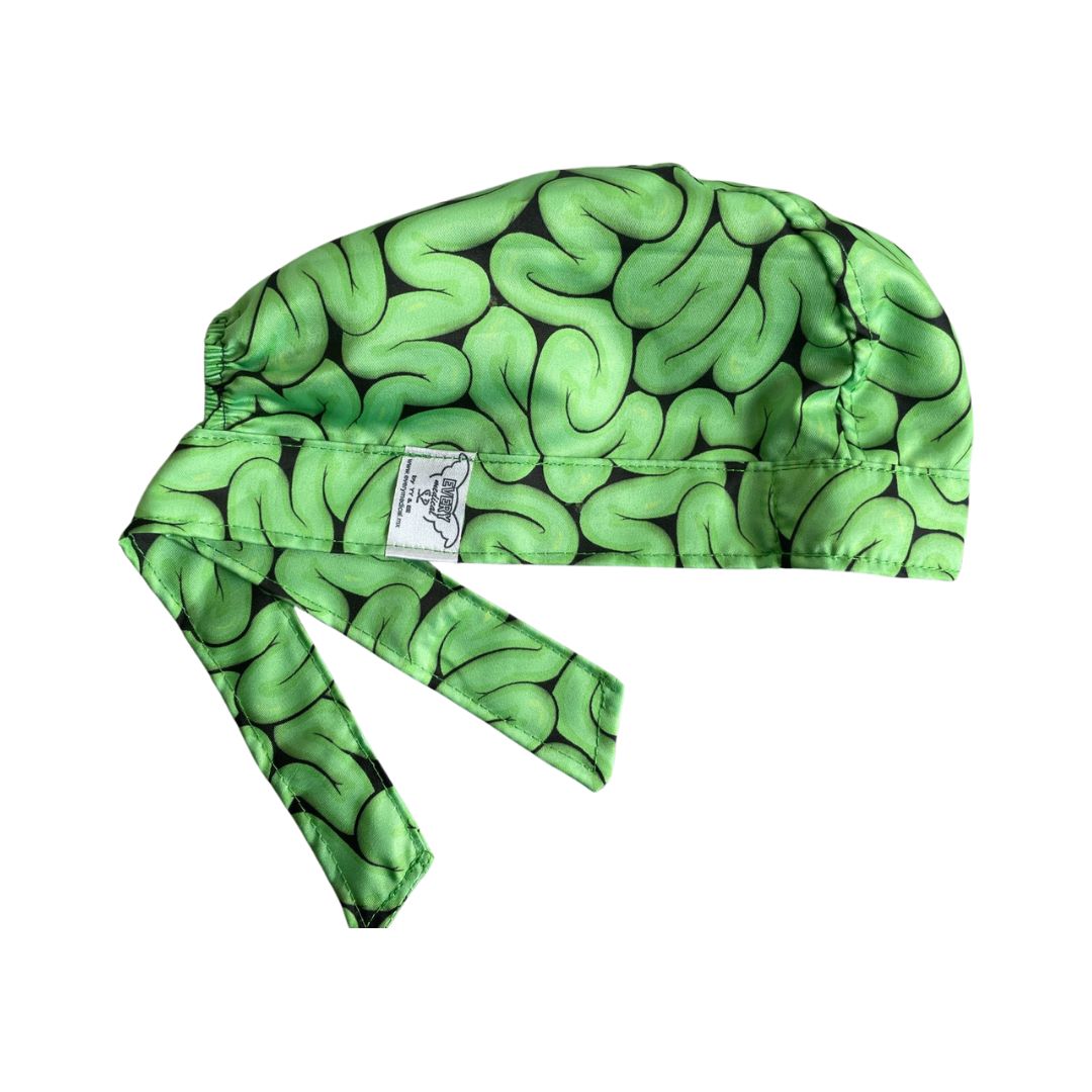 Gorro Medico Quirúrgico - Estampado - Cerebro - Verde
