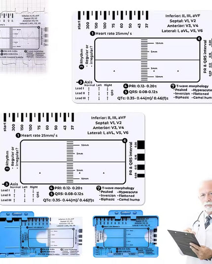 Regla de 7 pasos de Ecg / EKG para interpretación Analizador