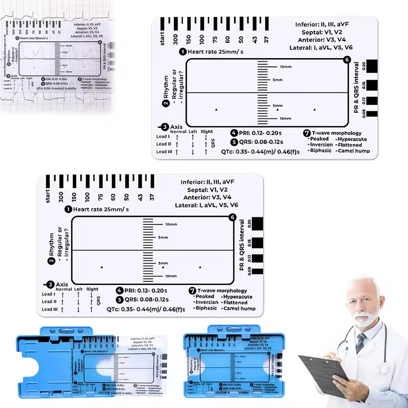 Regla de 7 pasos de Ecg / EKG para interpretación Analizador