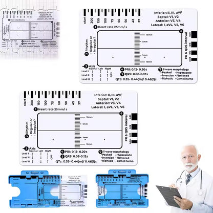 Regla de 7 pasos de Ecg / EKG para interpretación Analizador