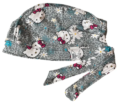 Gorro Quirúrgico - Hello Kitty - Gris Flores