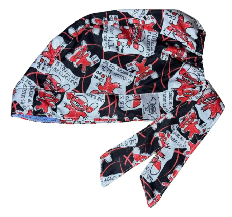 Gorro Medico Quirúrgico - Lilo Y Stitch - Negro