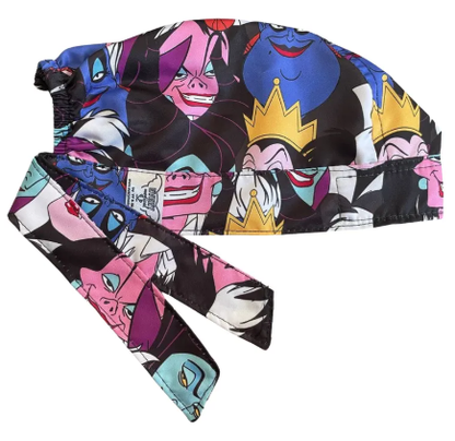 Gorro Medico Quirúrgico - Villanas De Disney - Ursula / Malefica - Negro